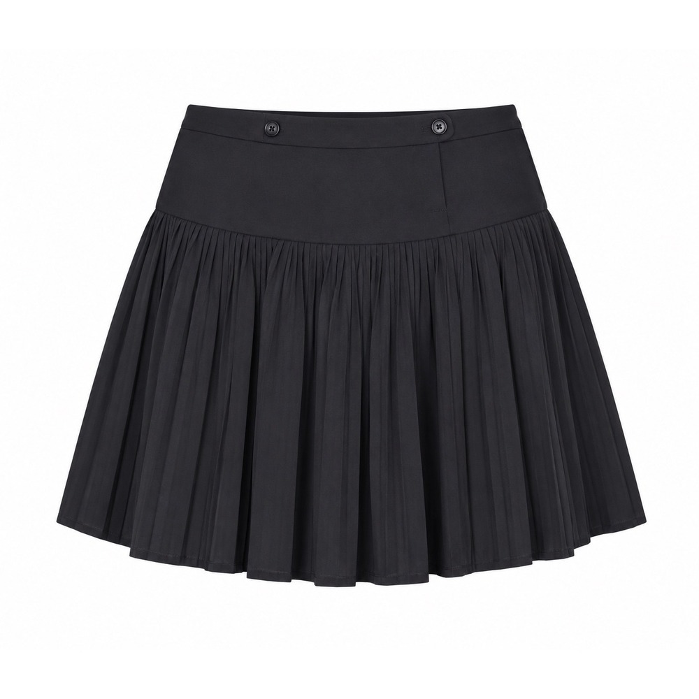 For the Republic Pleated Mini Skirt Drop Waist womens 12 brown office siren chic